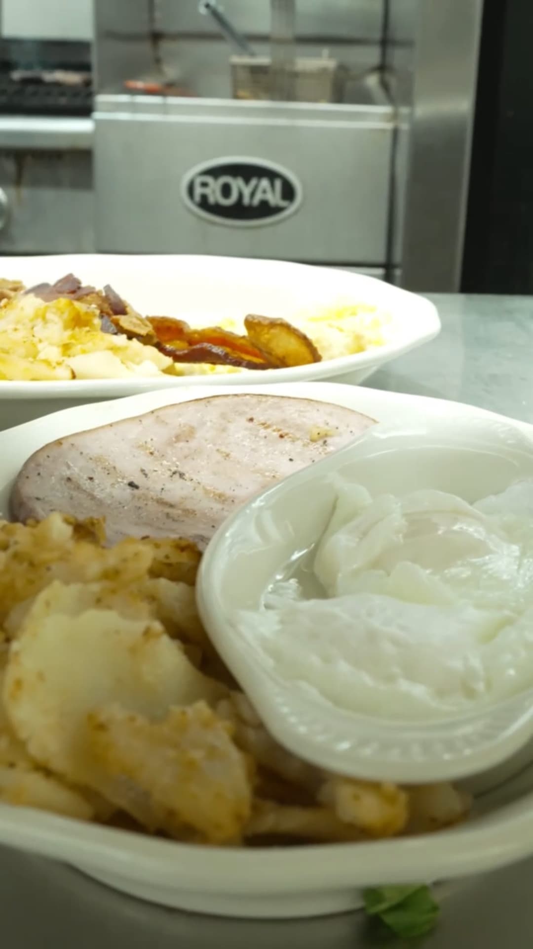 Breakfast plate with home fries at Skipper's Cafe