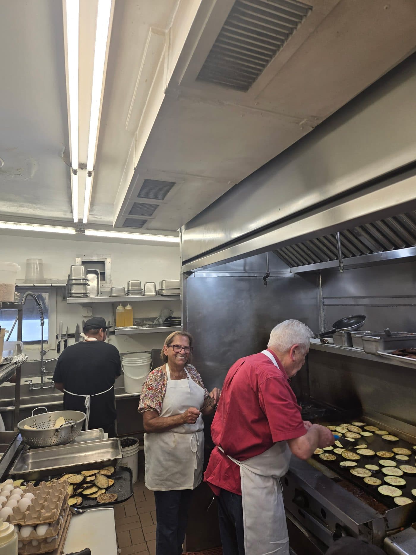 The family at the griddle